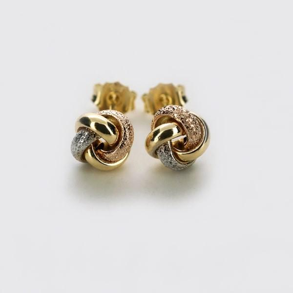 限定1点】 K18 イエロー・ホワイト・ピンクゴールド スタッドピアス