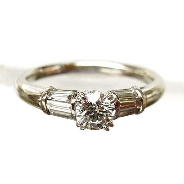 pt900 プラチナ　指輪　リング PT900 プラチナ ダイヤモンド 角ダイヤ リング 指輪 D0.386/0.11