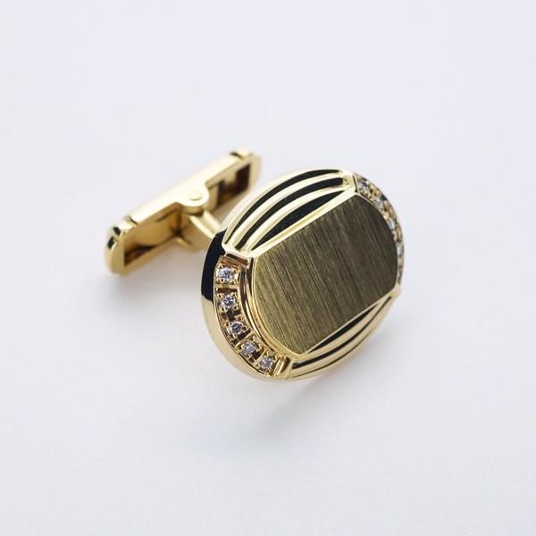 限定1点】 K18 イエローゴールド ダイヤモンド カフス 日本製