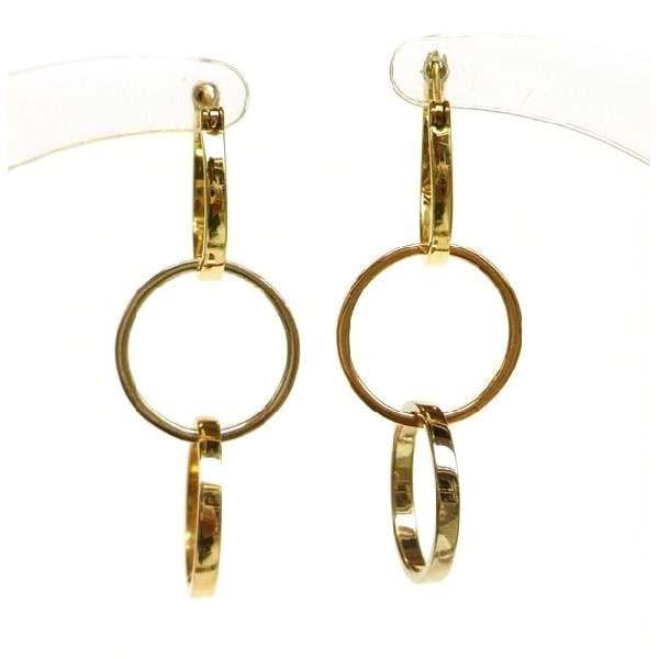 限定1点】 K18 イエロー・ホワイト・ピンクゴールド フープピアス 日本