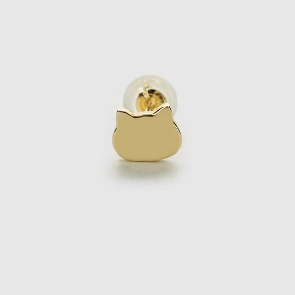 【限定1点】 K18 イエローゴールド ネコ スタッドピアス 日本製 【KSPI511N000758】の画像
