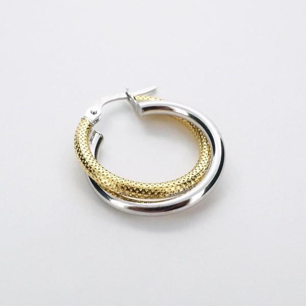 UNOAERRE（ウノアエレ） K18 イエロー・ホワイトゴールド フープピアス