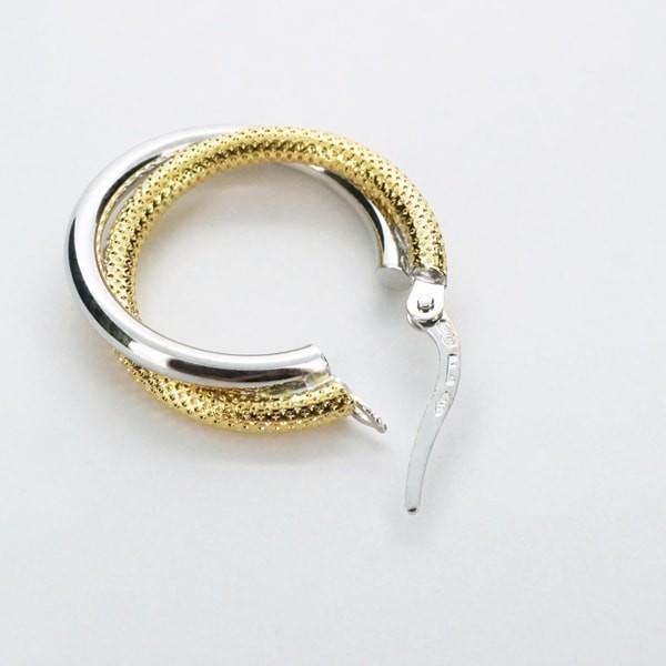 UNOAERRE（ウノアエレ） K18 イエロー・ホワイトゴールド フープピアス