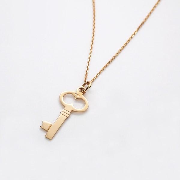 UNOAERRE ウノアエレ K18 ピンクゴールド カギ プチネックレス