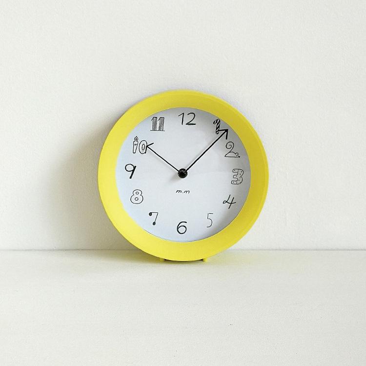 掛け時計 置き時計 松尾ミユキ 15 5cm リビング ダイニング 子供部屋 おしゃれ 北欧 グレー イエロー 黄色 時計 かわいい 壁掛け時計 クロック 2way Clock B81mm227 楽しいインテリア北欧雑貨店 Kakko 通販 Yahoo ショッピング