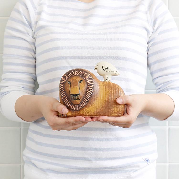 Lisa Larson リサラーソン LisaLarson LION WITH BIRD ライオン Lisa Larson リサラーソン LisaLarson LION WITH BIRD ライオン
