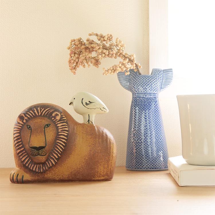 Lisa Larson リサラーソン LisaLarson LION WITH BIRD ライオン Lisa Larson リサラーソン LisaLarson LION WITH BIRD ライオン