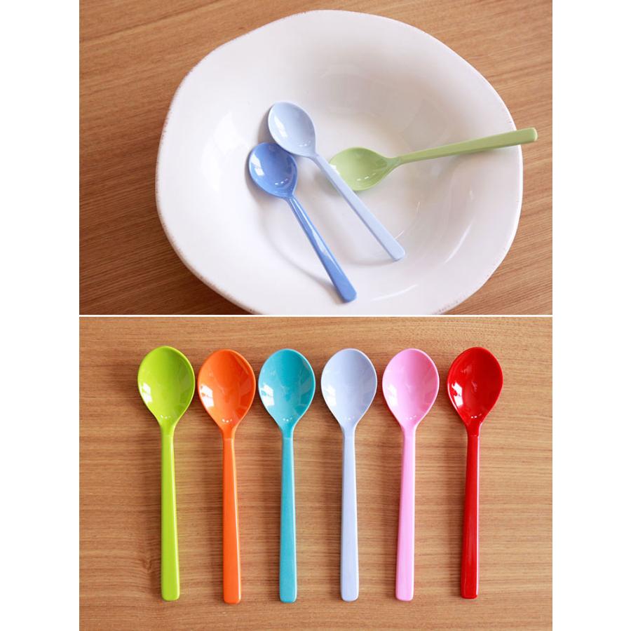 ショートスプーン 6本セット ピンク スプーン メラミン 食器 ショートスプーン 6本セット ピンク スプーン メラミン 食器