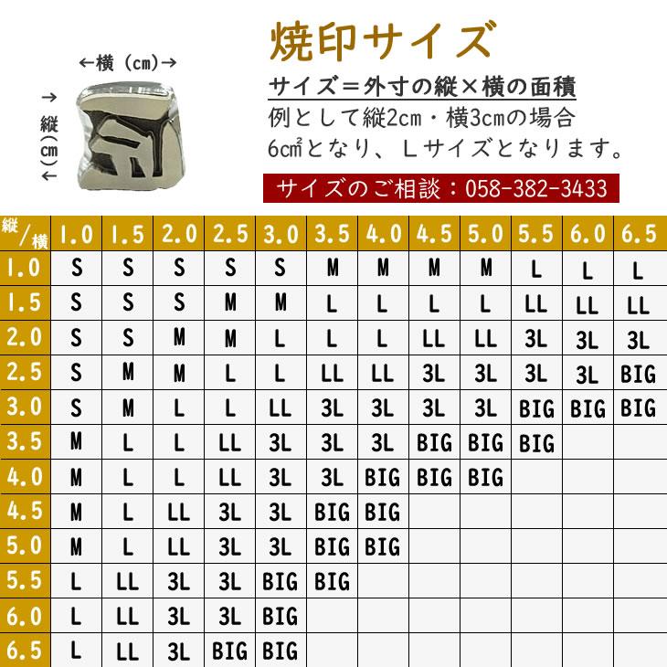 オーダー 焼印 Lサイズ 縦x横＝8平方cmまで ロゴ イラスト 社名