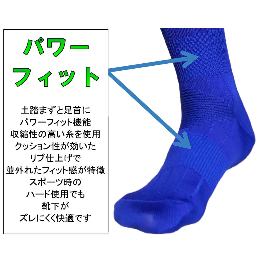 日本製 膝上丈 サッカーソックス BL / WH ブルー ホワイト 3足