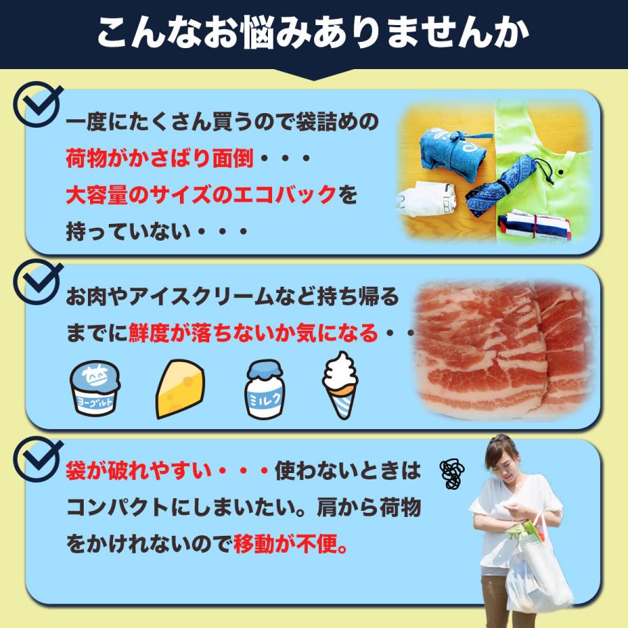 レジカゴバッグ 保冷 エコバッグ 大容量 折り畳み おしゃれ 30l 自立 買い物 クーラーバッグ 保温｜kakuchan｜07