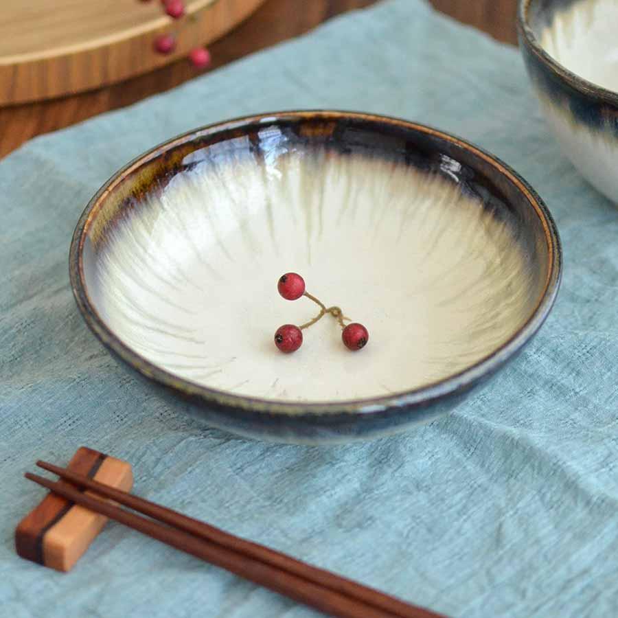錆簾【手びねり煮物鉢】小鉢 盛鉢 おしゃれ かっこいい 日本製 美濃焼