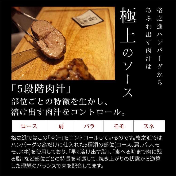 格之進 牛醤ハンバーグ 5個セット ギフト 冷凍 送料無料 無添加 国産牛 白金豚（新パッケージ）｜kakunoshin｜11