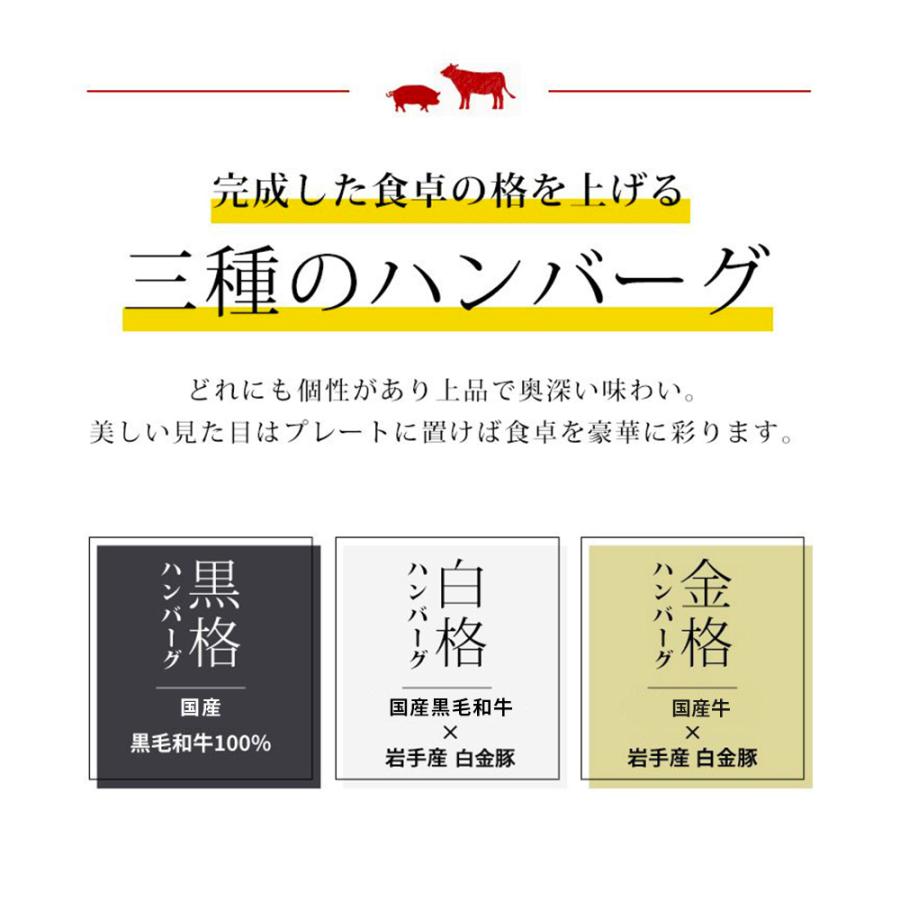 ハンバーグ 冷凍 お中元 ギフト お取り寄せ グルメ 格之進 3種 セット 各2個計6個入 黒毛和牛 白金豚 | 格之進 | 12