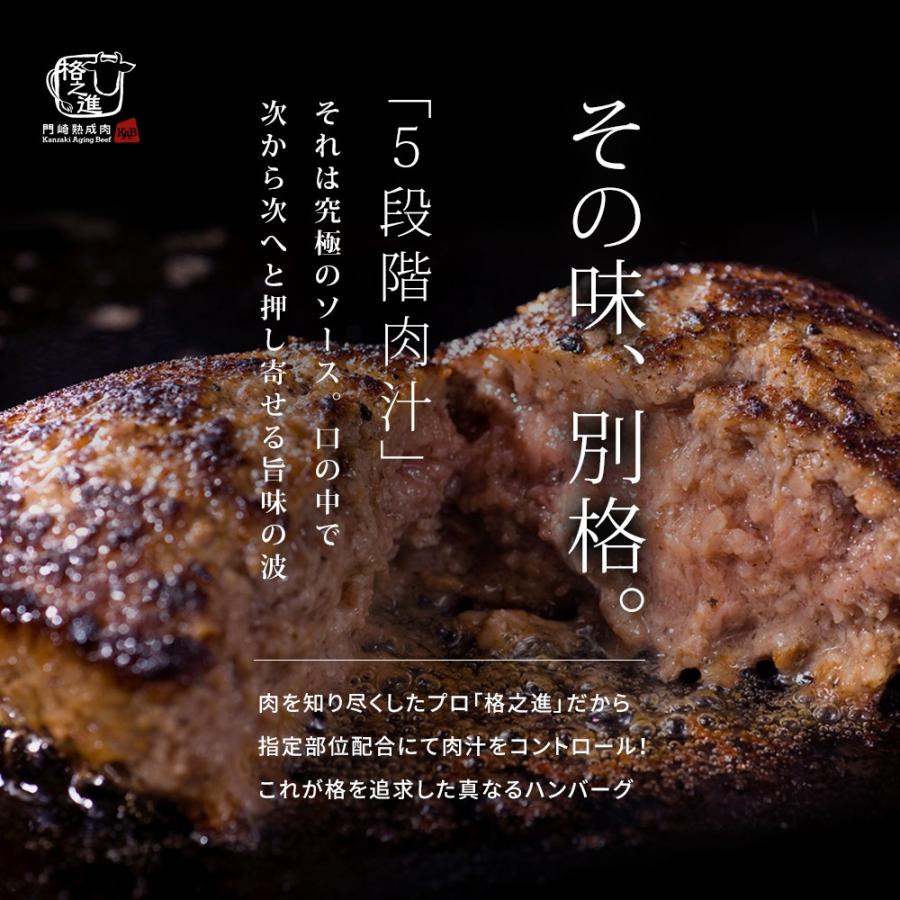 ハンバーグ 黒毛和牛 高級 ギフト 食べ物 食品 冷凍 格之進 黒格 5個セット 無添加 | 格之進 | 01
