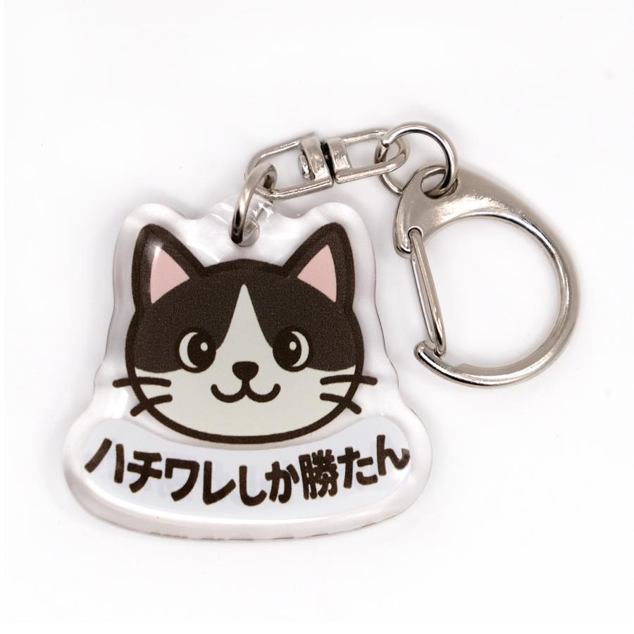 推しネコ ハチワレしか勝たん キーホルダー 3.5cm : kakuo gadgets