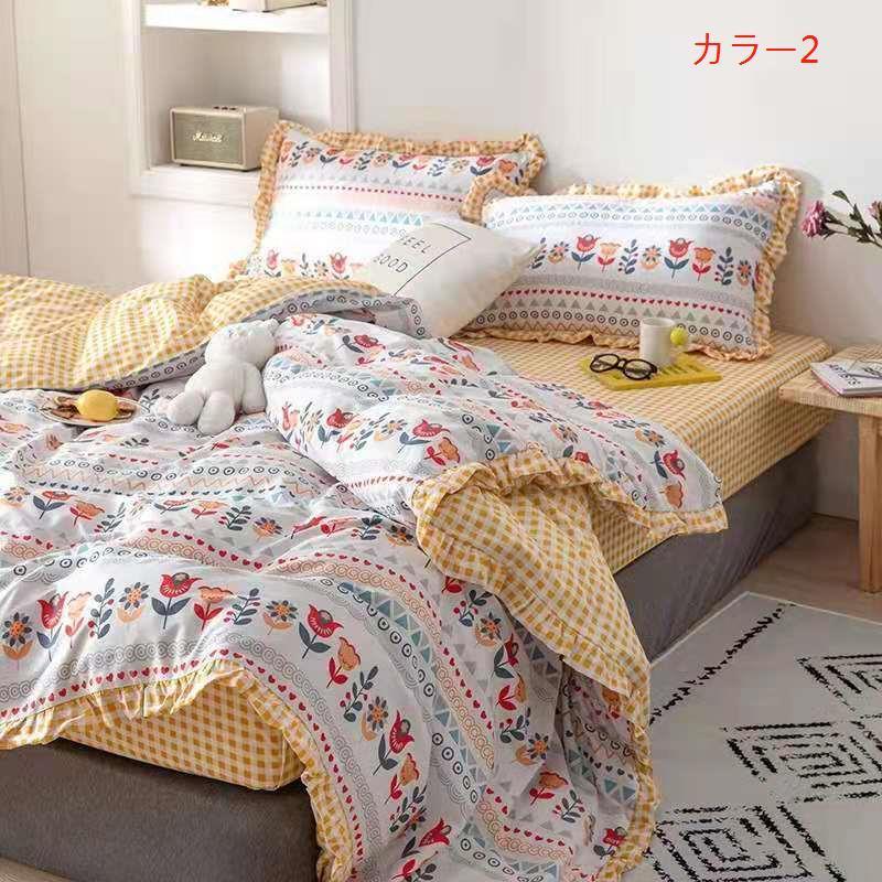 北欧風布団カバー 4点セット 掛け布団カバー ボックスシーツ 北欧デザイン おしゃれ シングル ダブル 布団カバー1点 シーツ1点 枕カバー2点 F162 01b164 格調美品 通販 Yahoo ショッピング