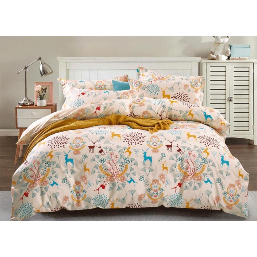 北欧調柄 掛け布団カバー 4点セット 敷き布団カバー 綿100% 植物柄|掛け布団カバー 1点|シーツ 1点|枕カバー 2点|a22