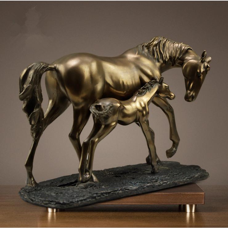 母子の馬 置物 置き物 オブジェ ホーム レストラン バー カフェ 北欧 おしゃれ 贈り物 玄関 飾り