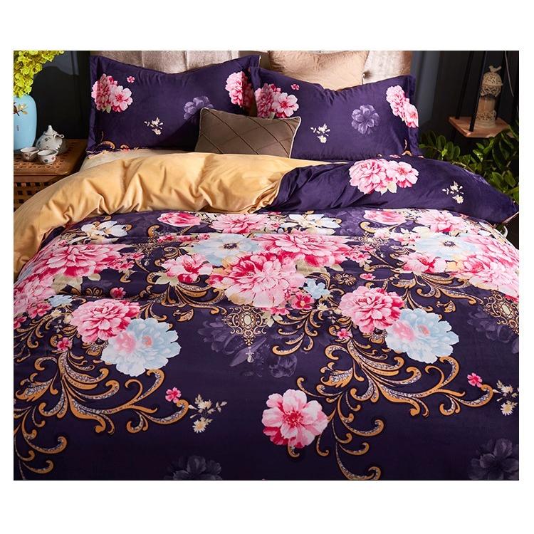 北欧調柄 掛け布団カバー 4点セット 敷き布団カバー 綿100% 植物柄|掛け布団カバー 1点|シーツ 1点|枕カバー 2点|a438