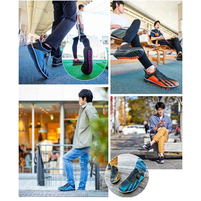 ゴルフシューズメンズダイヤル式スニーカー強いグリップスパイク靴