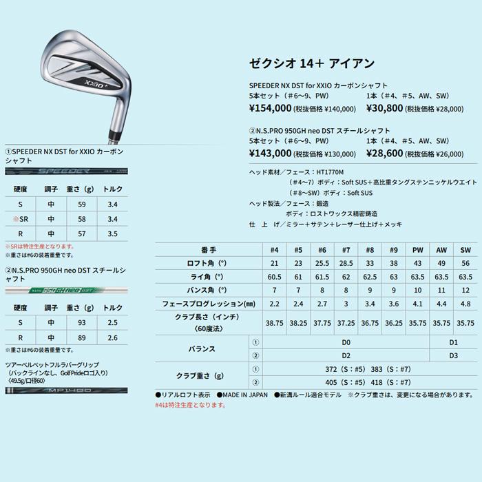 XXIO 【サマーセール開催中】 XXIO14＋ ゼクシオ14＋ 5本 アイアン