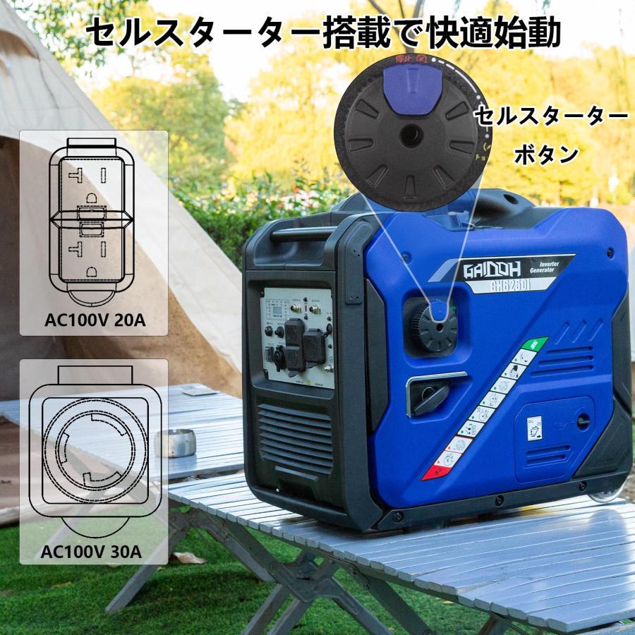 インバーター発電機 静音 ガソリン発電機 Gaidoh GH6250i 定格出力5.0kVA ワンプッシュで起動 バッテリー付き 正弦波 防音型 高出力 軽量 静音｜kalany-store｜04