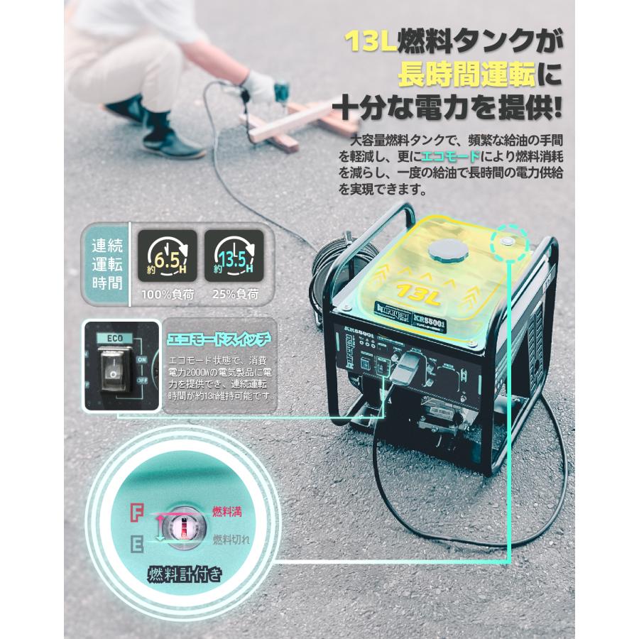 Kareyou インバーター発電機 定格出力4.8kVA 小型発電機 高性能 Kareyou インバーター発電機 定格出力4.8kVA 小型発電機 高性能
