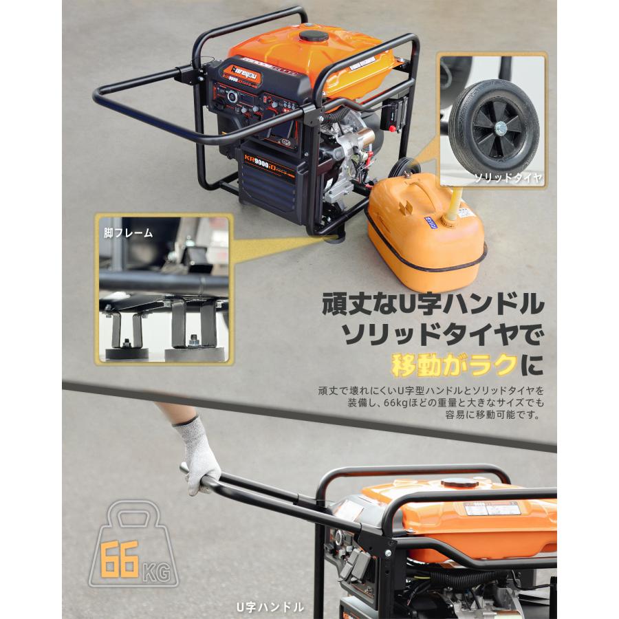 Kareyou インバーター発電機 オープン型ガソリン発電機 単相100V