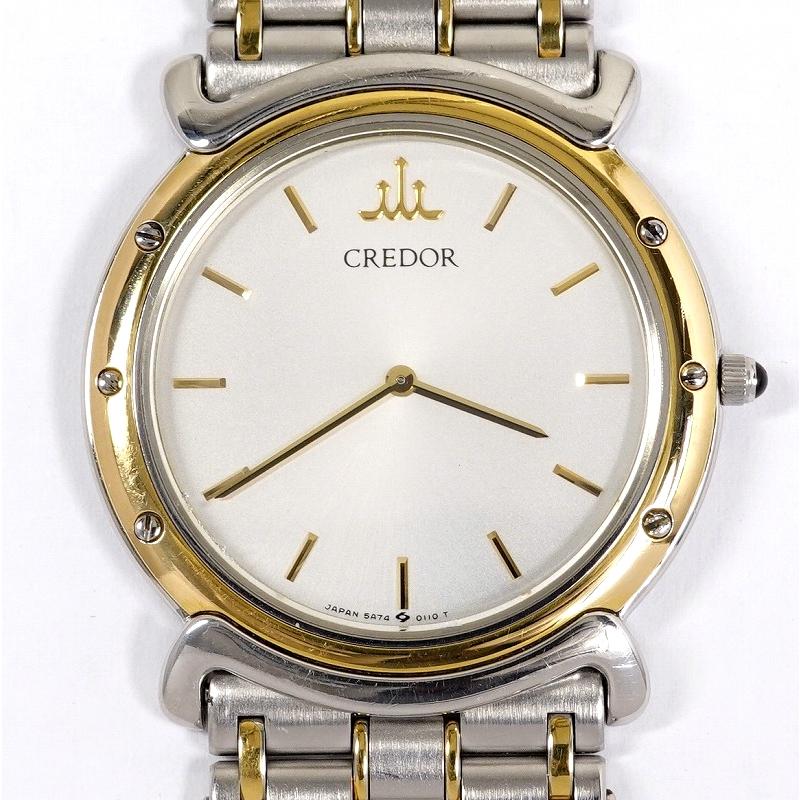 SEIKO CREDOR クレドール 5A74-0050 メンズ SS/18KT YGベゼル メンズ