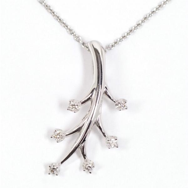 TASAKI タサキ 田崎真珠 ダイヤモンド 0.07ct K18WG ペンダント ネックレス