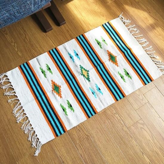 ネイティブ柄マット 白 西海岸インテリア Kb 212 西海岸雑貨のkalifornia Boardwalk 通販 Yahoo ショッピング