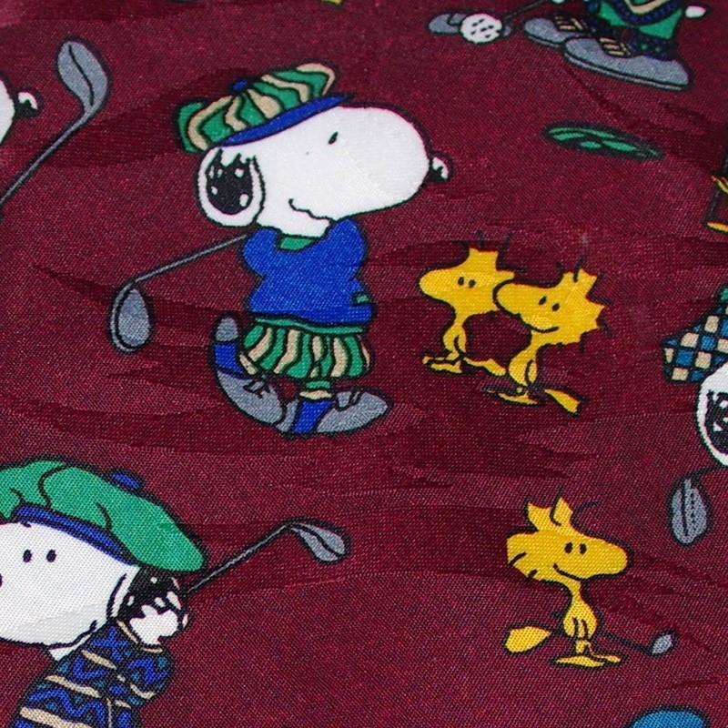 Peanuts / スヌーピー - Snoopy Woodstock Golf / ワインレッド 古着 ネクタイ｜kaltz｜06