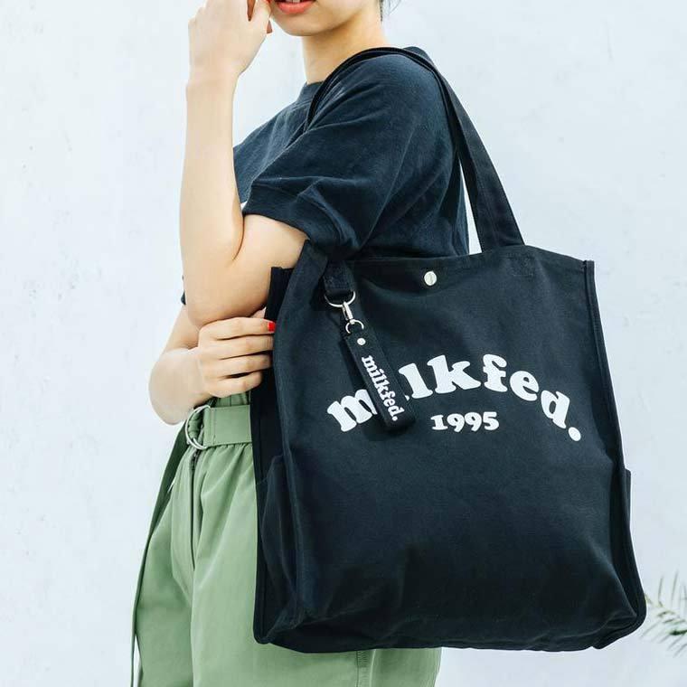 MILKFED. ミルクフェド トートバッグ 【PIPING SQUARE TOTE COOPER LOGO】通勤 通学 大容量  軽い トート B4 103212053011｜kalulu｜03