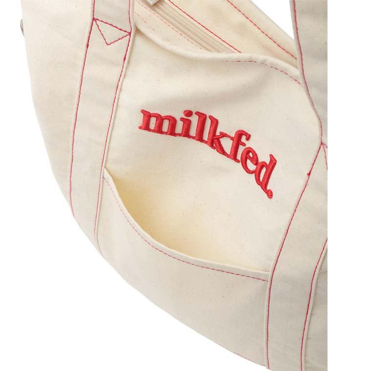 ミルクフェド トートバッグ CONTRAST STITCH TOTE BAG MILKFED. レディース 肩掛け 大きめ 通勤 通学 ファスナー 軽い A4 B4 103233053003｜kalulu｜15