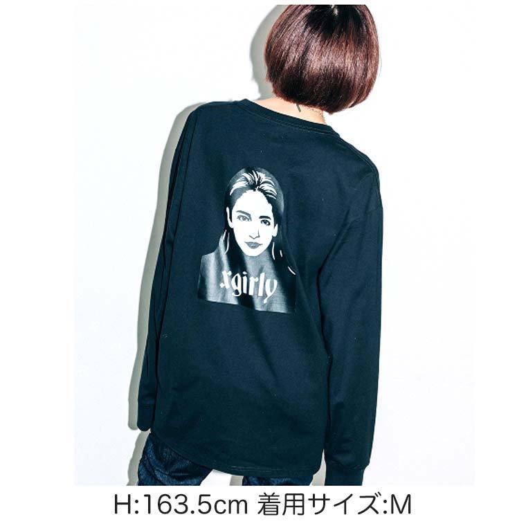 エックスガール X-girl × YURINO FACE L/S TEE 長袖 Tシャツ ロングスリーブ E-girls Happiness スダンナユズユリー 105204011009｜kalulu｜05