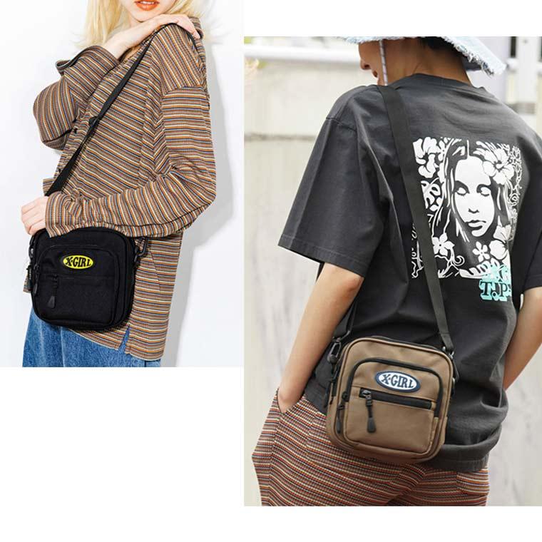 エックスガール ショルダーバッグ OVAL LOGO SHOULDER BAG X-girl ストリート 大人 軽量 小さめ ボディバッグ アウトドア 105212053020｜kalulu｜05