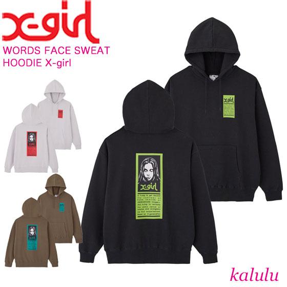 X-girl エックスガール パーカー WORDS FACE SWEAT HOODIE X-girl 