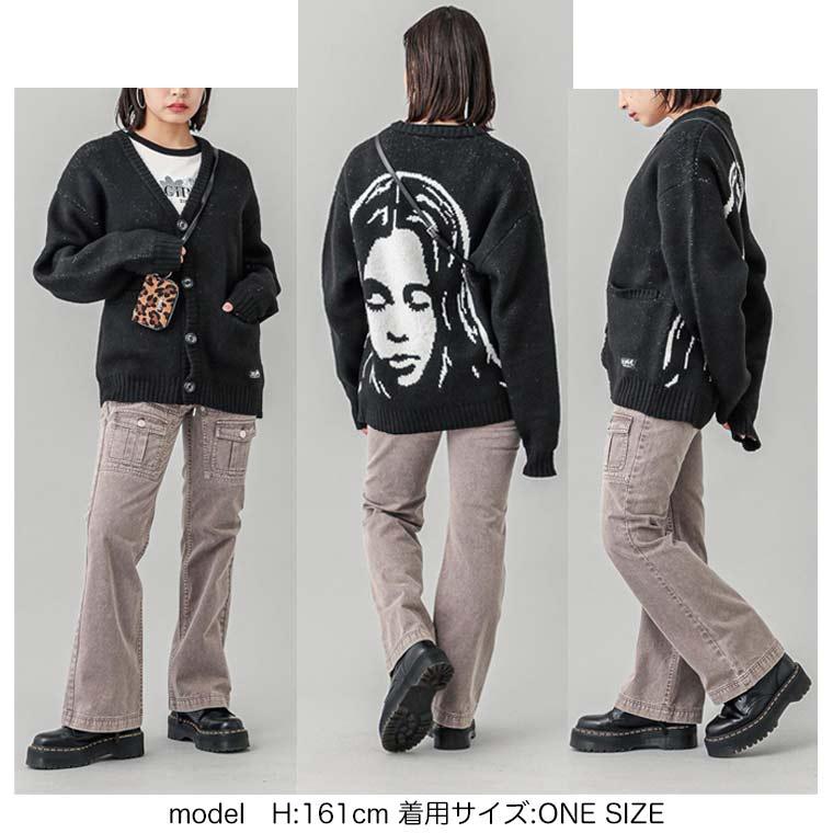 X-girl エックスガール FACE JACQUARD KNIT CARDIGAN ニット X-girl エックスガール FACE JACQUARD KNIT CARDIGAN ニット
