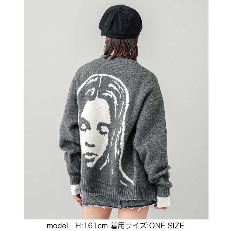 X-girl エックスガール FACE JACQUARD KNIT CARDIGAN ニット X-girl エックスガール FACE JACQUARD KNIT CARDIGAN ニット