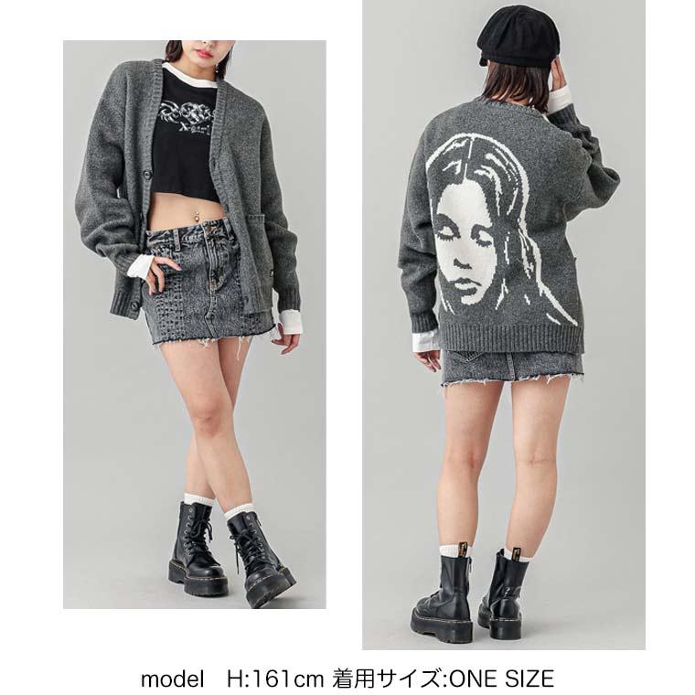 X-girl エックスガール FACE JACQUARD KNIT CARDIGAN ニット X-girl エックスガール FACE JACQUARD KNIT CARDIGAN ニット