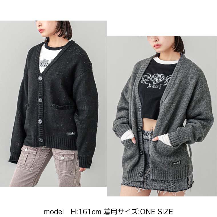 X-girl エックスガール FACE JACQUARD KNIT CARDIGAN ニット X-girl エックスガール FACE JACQUARD KNIT CARDIGAN ニット