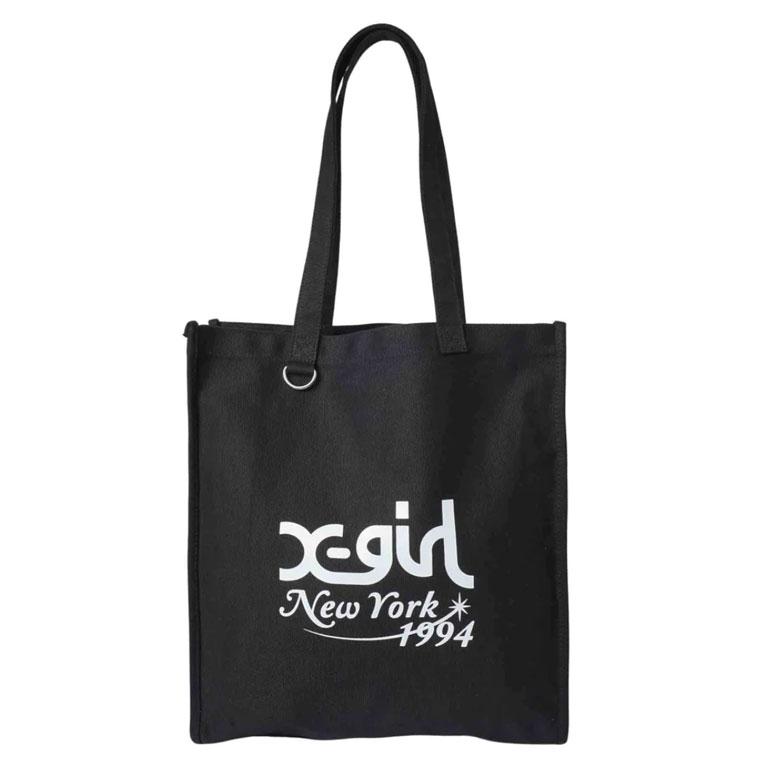 エックスガール トートバッグ X-girl NEW YORK CANVAS TOTE BAG レディース キャンバス A4 肩がけ 通勤通学 サブバッグ 105234053003｜kalulu｜03