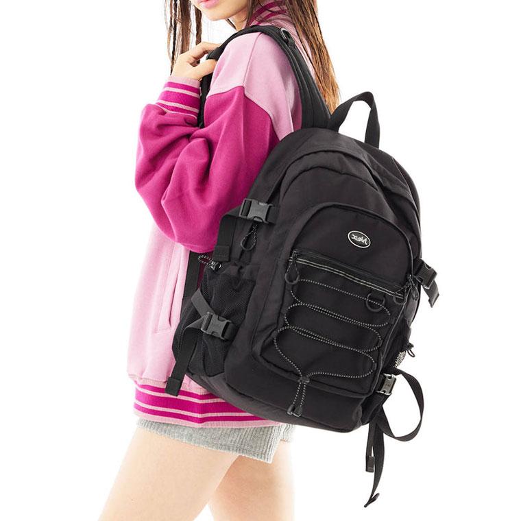 (ノベルティあり)エックスガール リュック BUNGEE CORD BACKPACK X-girl バックパック レディース 通学 女子 中学生 高校 通勤 大容量 A4 黒 105234053005｜kalulu｜06