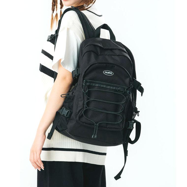 (ノベルティあり)エックスガール リュック BUNGEE CORD BACKPACK X-girl バックパック レディース 通学 女子 中学生 高校 通勤 大容量 A4 黒 105234053005｜kalulu｜07