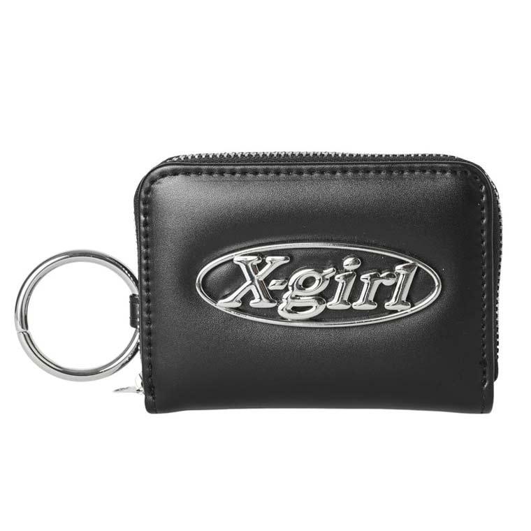 X-girl エックスガール 財布 三つ折り OVAL LOGO FAUX LEATHER X-girl エックスガール 財布 三つ折り OVAL LOGO FAUX LEATHER