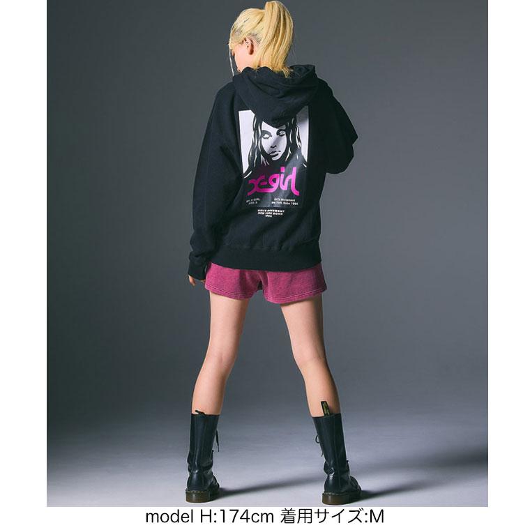 X-girl エックスガール FACE POSTER SWEAT HOODIE パーカー X-girl エックスガール FACE POSTER SWEAT HOODIE パーカー