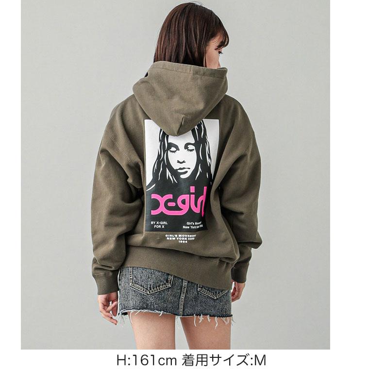X-girl エックスガール FACE POSTER SWEAT HOODIE パーカー X-girl エックスガール FACE POSTER SWEAT HOODIE パーカー