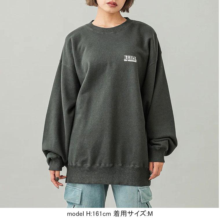 X-girl エックスガール CIRCLE BACKGROUND FACE LOGO BIG SWEAT X-girl エックスガール CIRCLE BACKGROUND FACE LOGO BIG SWEAT