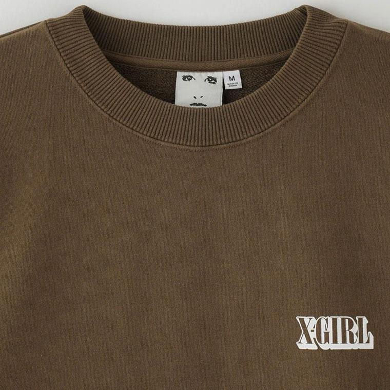 X-girl エックスガール CIRCLE BACKGROUND FACE LOGO BIG SWEAT X-girl エックスガール CIRCLE BACKGROUND FACE LOGO BIG SWEAT